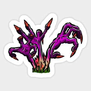 Zombie Fingers From the Grave - Putrid Purple Sticker